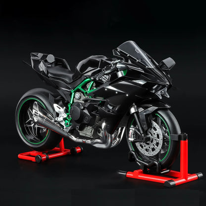 1:9 Kawasaki Ninja H2R with Spray Alloy Motorcycle Model Toy Vehicle Collection Sound and Light off Road Autocycle Toys Car